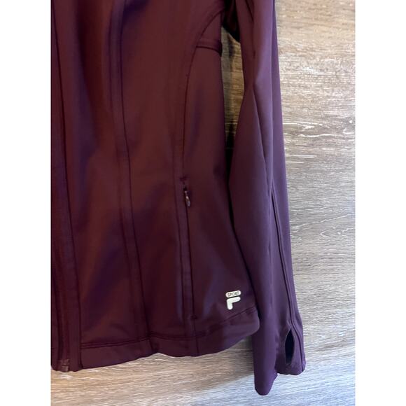 Fila Jacket Women Size Medium Burgundy Sport Pickelball Tenis running NEW - Picture 2 of 11